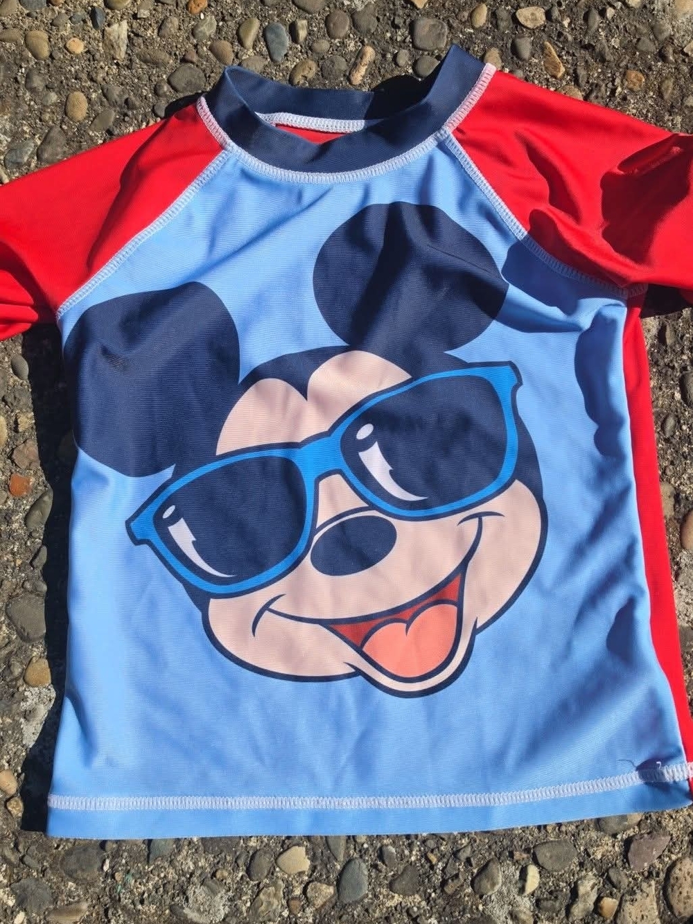 Disney Light Blue and Red Mickey Mouse Rashguard